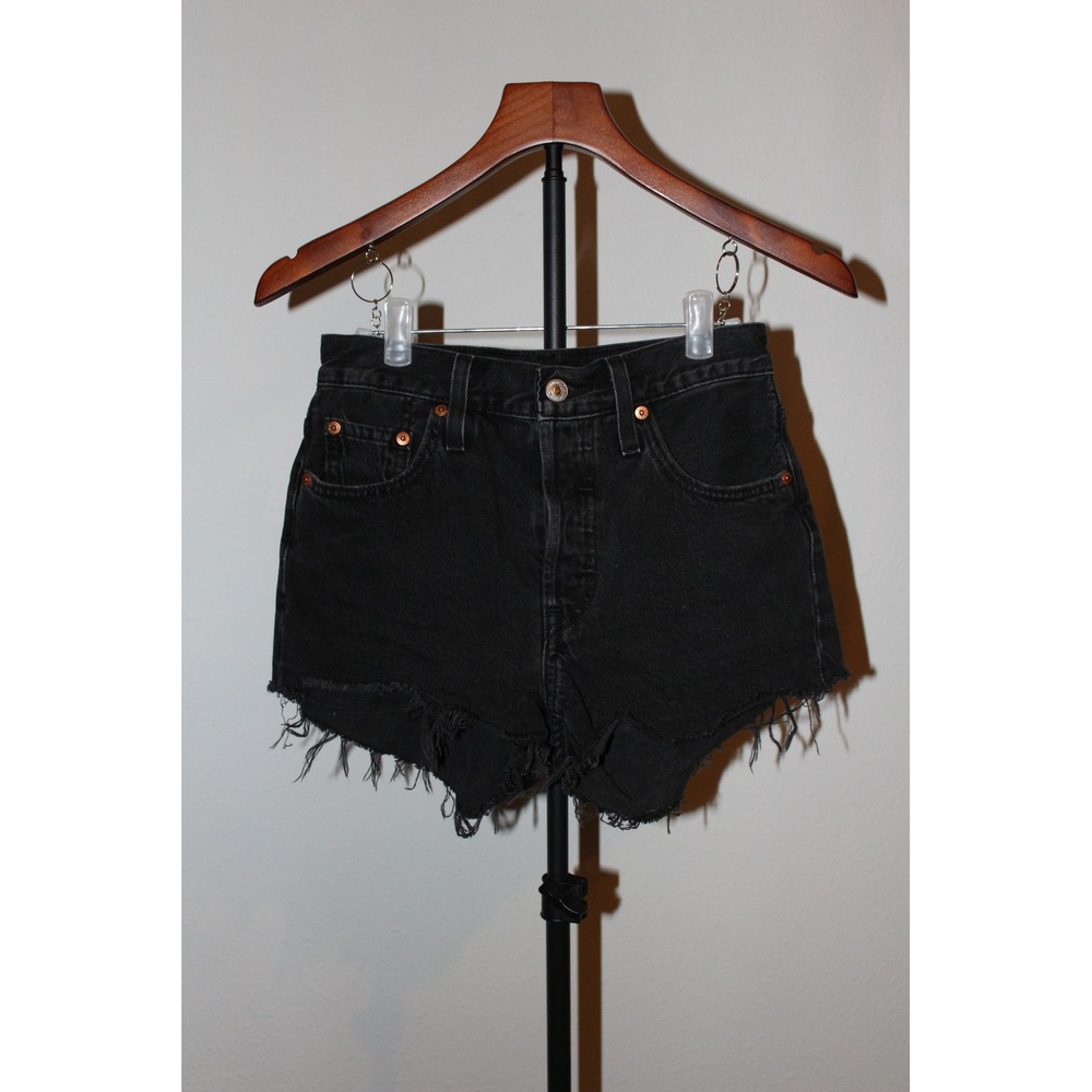 Levi's 501 Original Black High Rise Cut Off Denim Shorts Women's‎ Size 25